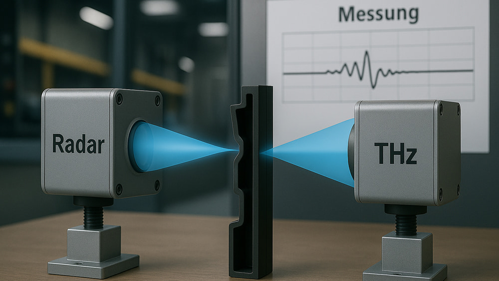 Mögliche Geometriemessung eines komplexen Profils mittels der THz- oder der Radar-Technik  Mögliche Geometriemessung eines komplexen Profils mittels der THz- oder der Radar-Technik