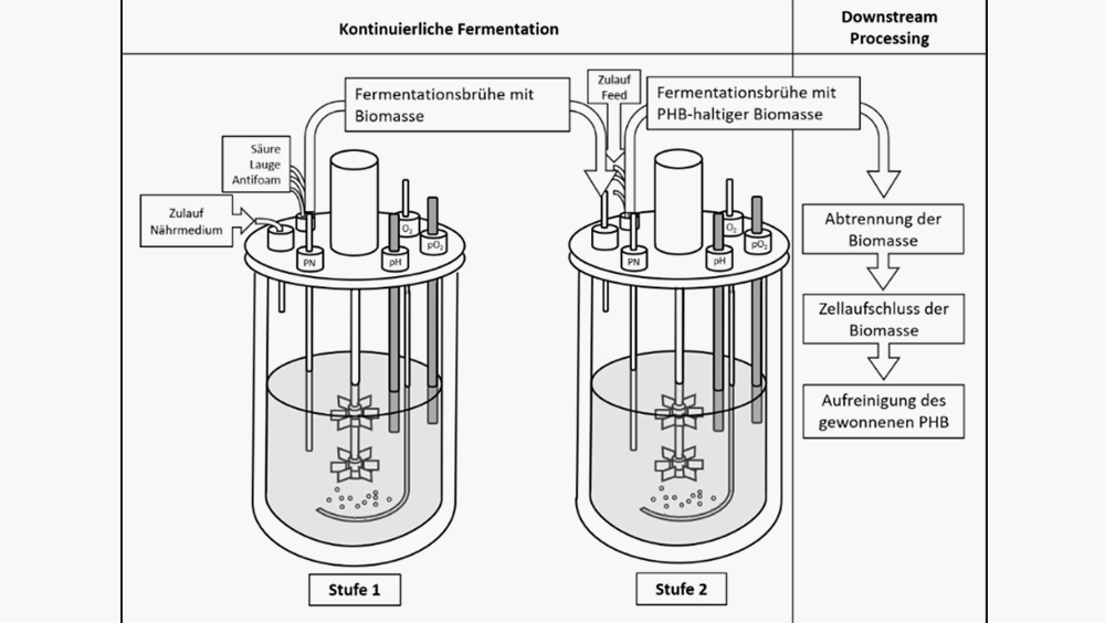 Schematische Darstellung des kontinuierlichen Herstellungsprozess